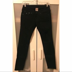 True Religion Brand Jeans Distressed Black Skinny